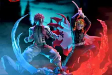 劇場版「鬼滅の刃」無限列車編の死闘が蘇る！エフェクト付き煉獄杏寿郎、猗窩座のプライズフィギュアが再登場