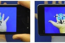 手のひらに初音ミクを3D表示……KDDI、3Dオブジェクトを表示する「手のひらAR」をデモ展示 画像