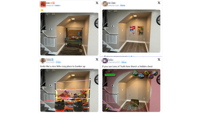 階段下の謎空間に何を置く？ 回復パックや宝箱など様々なゲームコラージュで盛り上がる