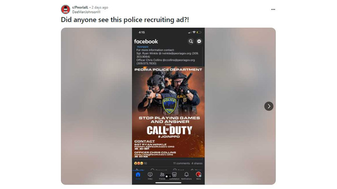 「ゲームを遊ぶのをやめて、コール・オブ・デューティに応えよ」…米警察が『CoD』モチーフの求人広告を掲載、批判を受けて謝罪