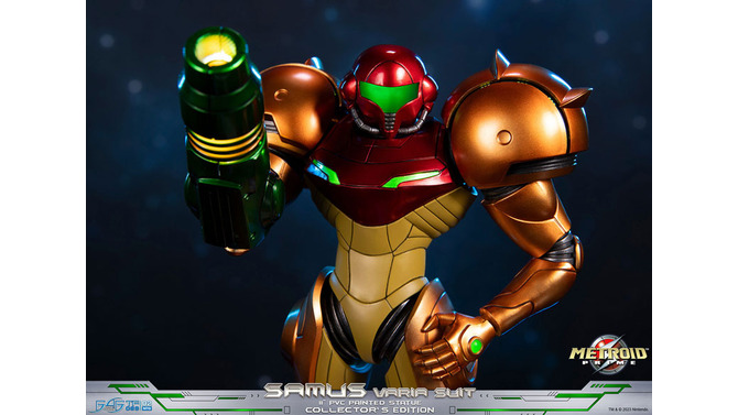 『メトロイドプライム』サムスのスタチューが念願の再販へ―LEDでヘルメットが発光、バリアスーツのメタリックな質感が美しい逸品