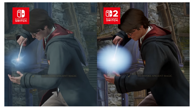 『ホグワーツ・レガシー』スイッチ2版とスイッチ版の比較動画。グラフィック向上だけでなくエリア間ロードもなくなる