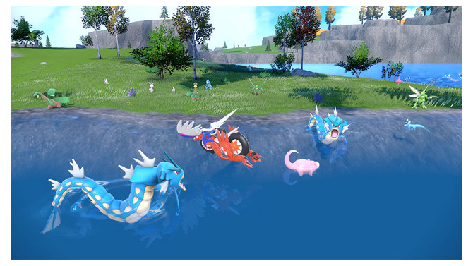 スイッチ2でグラフィック向上の『ポケモンSV』、たった2枚の公式スクショを比較。水面や草むらがよりリアルに