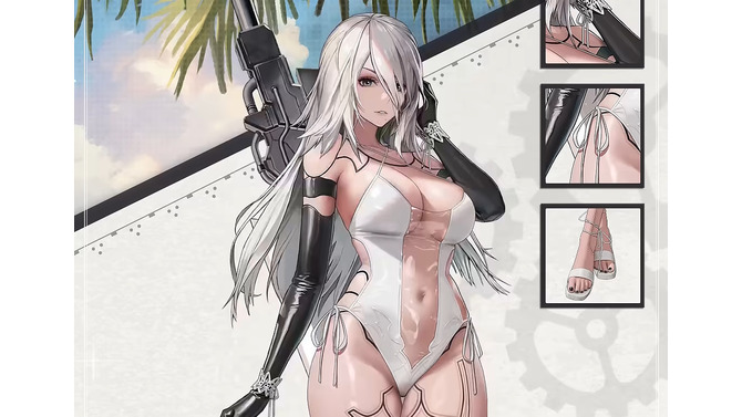 2Bだけじゃない…A2の水着衣装もムチムチセクシー！『勝利の女神：NIKKE』×『ニーア』コラボ復刻の新コスチュームが指揮官を惑わす