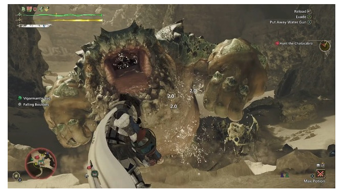 『モンハンワイルズ』水鉄砲でモンスター討伐に挑むプレイヤー現る―2ダメージを重ねる執念のハンティング