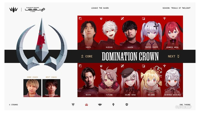 「LTK シーズン2」Domination Crown(DC)メンバーが発表―COREのTOPに「やうじ」参戦ほか一部メンバー変更【Trials of Twilight(黄昏の試練)】