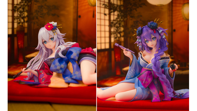 妖艶でセクシーな着物姿…！『ネプテューヌ』シリーズ15周年記念として「パープルハート」「ブラックハート」が1/7スケールフィギュア化