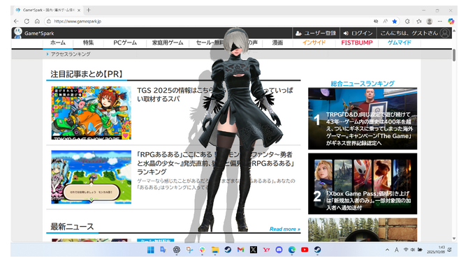 セクシーな2Bの姿で作業に集中できるかはあなた次第！？『ニーア オートマタ』×『Desktop Mate』コラボDLCが見事なクオリティ【先行試用レポ】