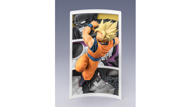 ドラゴンボールZより「スーパーサイヤ人孫悟空」が立体化!背景にはピッコロ大魔王、フリーザ、セルたち歴代の強敵をレリーフ台座で再現