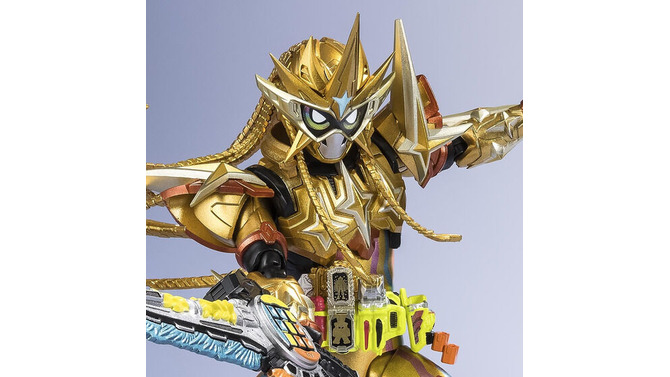 “輝け！流星の如く！黄金の最強ゲーマー！”「仮面ライダーエグゼイド ムテキゲーマー」がアクションフィギュア化ー必殺技発動時に輝く文字パーツも付属