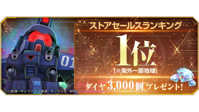 『Gジェネ エターナル』海外一部地域のストアランキング1位達成記念でダイヤ3,000個配布―「機動戦士ガンダム外伝 THE BLUE DESTINY」より「ブルーディスティニー1号機(EX)」が実装