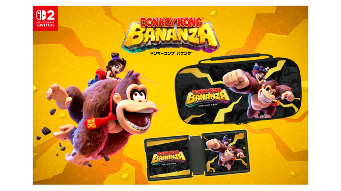 『ドンキーコング バナンザ』デザインのスイッチ2用アクセサリーが力強い！インパクト抜群なポーチ&カードケース