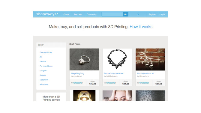 3DプリントサービスのShapeways、3000万ドルを資金調達