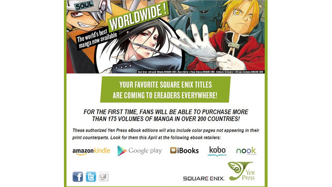 スクウェア・エニックス、マンガの海外同時配信4月からスタート ― 米国マンガ出版Yen Pressと協業