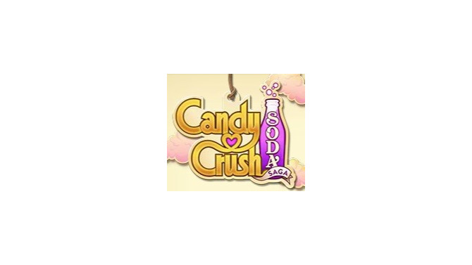 ゲームのロゴタイトル。「CandyCrush SAGA“SODA”」なのか、「CandyCrush“SODA”SAGA」なのか、ちょっとわかりません。