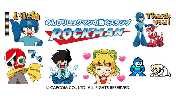 『ロックマン』の動くLINEスタンプ配信開始、ドット絵からロールまで