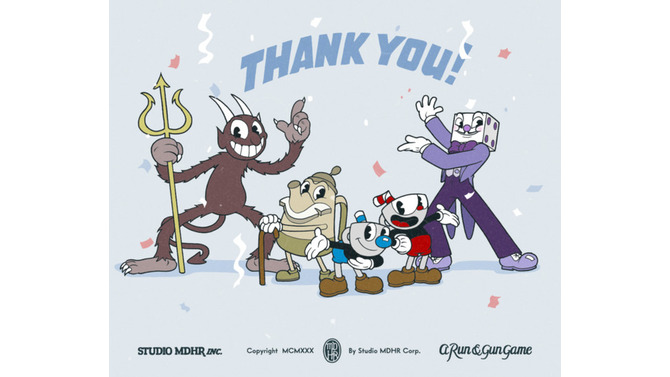 ハイクオリティー横スクACT『Cuphead』売上本数100万本突破、記念イラストも【UPDATE】