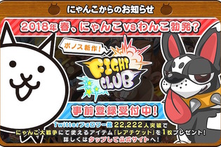 『ファイトクラブ』×『にゃんこ大戦争』コラボTwitterキャンペーン開催！リリース前特番の生放送も 画像