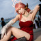 【コスプレ】脇チラと美脚にグッとくる！『ブルアカ』陸八魔アルの赤ドレス姿はシルエットがセクシーすぎた【写真8枚】