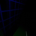 暗くて全然わかんないけど、本当はMRで現実の部屋の壁に沿って、CGの壁を設定しています。
