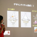 イベント第二部の“めぐると巡る！メイプルストーリー”では、大勢のプレイやーを石井めぐるさんが先導しました。操作を誤って崖から落ちると、何十人のプレイヤーも続いて落ちる場面も