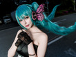 【コスプレ】ツインテールとニーハイが似合いすぎ！漆黒のドレスで舞うスレンダーな「初音ミク」が美しい【写真8枚】 画像