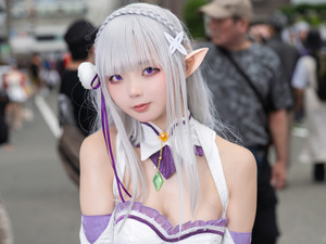 【コスプレ】大阪でもエミリアたんは天使だった！白い柔肌に銀髪が似合う美女レイヤーの可憐な姿にキュン【写真9枚】 画像