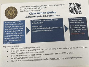 「不参加表明しないと自動的に集団訴訟に入れられます」ゲムスパ編集部にも届いたValve集団訴訟の案内…インディー開発者から不安の声 画像