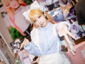 【コスプレ】香港ギャルのキツネ耳メイドが可愛すぎ！「着せ恋」喜多川海夢の美脚がチラリなショーパン姿に注目【写真7枚】 画像