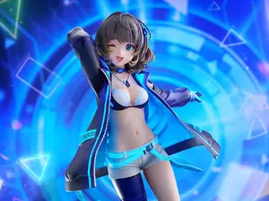 ジャケットの下には大胆なダンス衣装！『デレマス』より「高垣楓」1/7スケールフィギュアが予約受付開始ーブラックライトを当てることで青く発光 画像