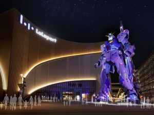 福岡・実物大ν（ニュー）ガンダム立像、「閃光のハサウェイ」テーマでライトアップ！“Ξガンダム”カラーリング＆小野賢章ら点灯式登壇 画像
