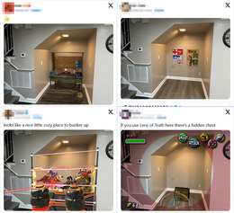 階段下の謎空間に何を置く？ 回復パックや宝箱など様々なゲームコラージュで盛り上がる