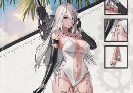 2Bだけじゃない…A2の水着衣装もムチムチセクシー！『勝利の女神：NIKKE』×『ニーア』コラボ復刻の新コスチュームが指揮官を惑わす