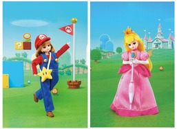 リカちゃん人形にヒゲが生えた…！？「スーパーマリオ」コラボで赤い帽子と青のオーバーオール姿を披露、「ピーチ姫」ドレスも似合ってる
