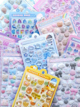 「ボンボンドロップシール」よりオリジナル、文字シリーズなど全10柄が再販！3月中旬頃より入荷予定