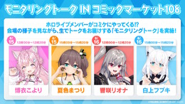 VTuberグループ「ホロライブ」コミケ108に出展!物販では『ホロカ』グッズ多数、白上フブキら4人のモニタリングトークもお届け