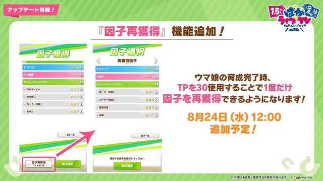 『ウマ娘』ウマ娘の「基礎能力値」が上限解放へ―1200超えも可能に！因子の「再獲得機能」など、アプデ情報まとめ