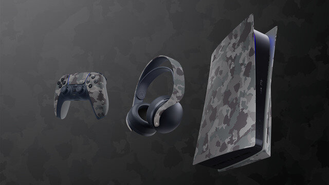 PS5コントローラー、カバー、ヘッドセットに新色登場！「グレーカモフラージュ」発売決定