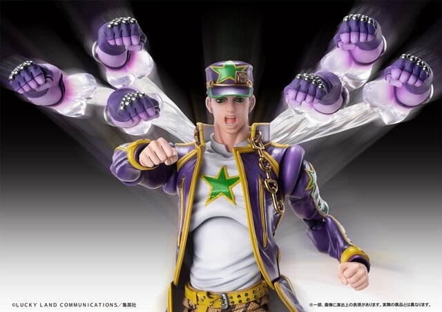 『ジョジョ』第6部の「空条承太郎」が、「超像可動シリーズ」フィギュアに―オラオララッシュを再現できるエフェクトパーツが付属ッ！
