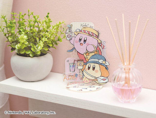 『星のカービィ』アクスタ×パズル！カービィとワドルディが楽しそうに過ごす様子のジグソーパズルを組み立て、アクスタ風にディスプレイ