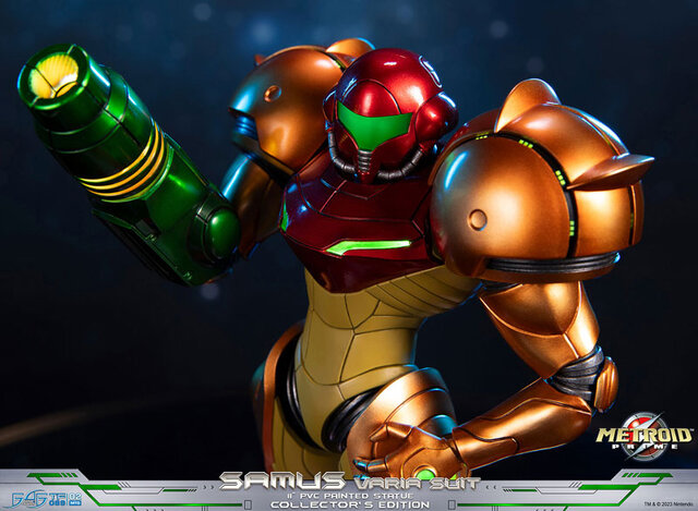 『メトロイドプライム』サムスのスタチューが念願の再販へ―LEDでヘルメットが発光、バリアスーツのメタリックな質感が美しい逸品