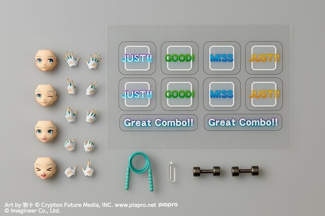 健康的なおヘソ！可動フィギュア「初音ミク　Fit Boxing Ver.」が登場ーダンベルや縄跳び、ゲームを再現可能なパーツも付属