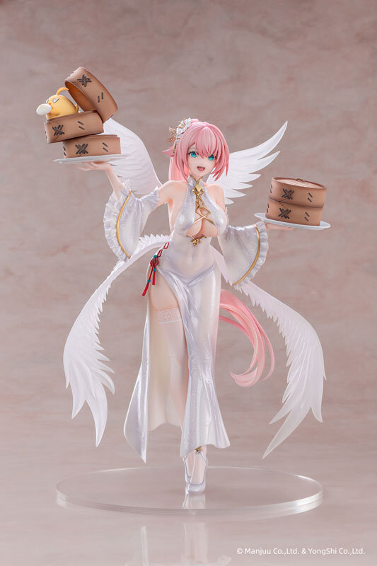 純白チャイナドレスの透け感…！『アズレン』より軽空母シーシュースが着せ替え「春告鳥の羽根は白く」モチーフで立体化