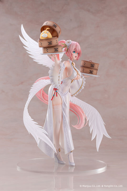 純白チャイナドレスの透け感…！『アズレン』より軽空母シーシュースが着せ替え「春告鳥の羽根は白く」モチーフで立体化
