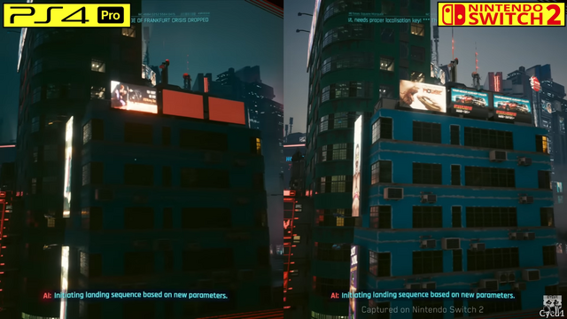 「スイッチ2」と「PS4 Pro」グラフィックの差は？ギラギラネオン輝く『サイバーパンク2077』の比較動画