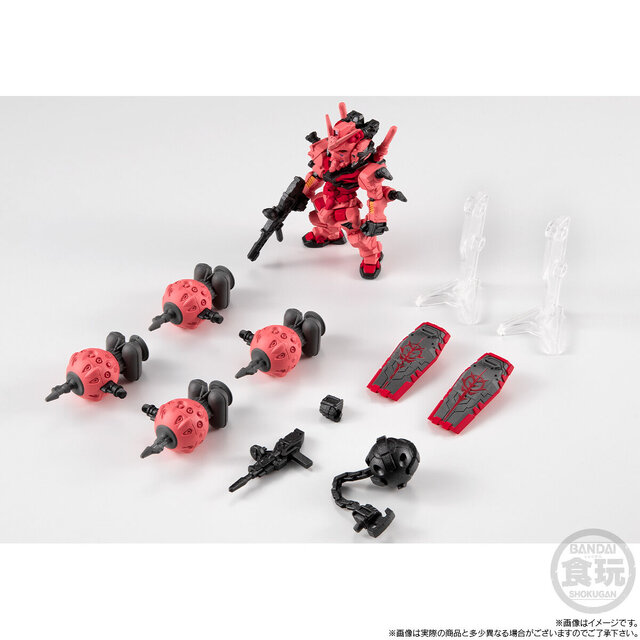 ジークアクスより「赤いガンダム」が食玩“ガンダム コンバージ”に出撃！ビットは4基付属、シャアとシュウジ運用時をそれぞれ再現可能