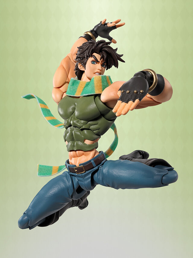 「ジョジョ」の象徴的ポーズと力強い筋肉を両立！「ジョセフ・ジョースター」がアクションフィギュア化ーワイヤー入りマフラーで流れるような動きを演出