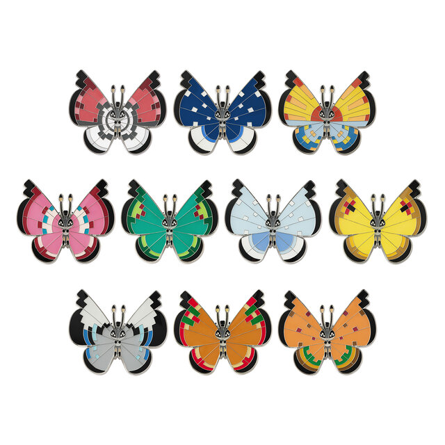 『ポケモン』模様が異なる全20種の「ビビヨン」がピンズに！額縁に入った特別なセットはアート作品としても楽しめる