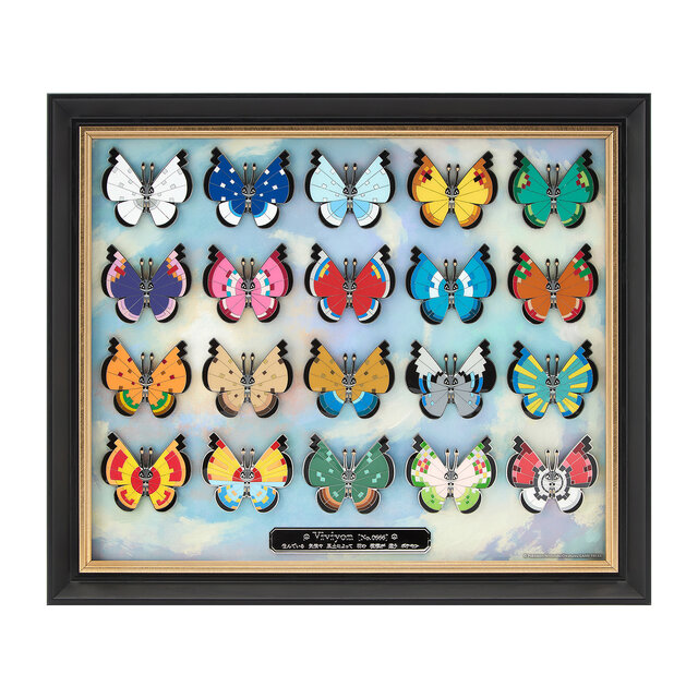 『ポケモン』模様が異なる全20種の「ビビヨン」がピンズに！額縁に入った特別なセットはアート作品としても楽しめる