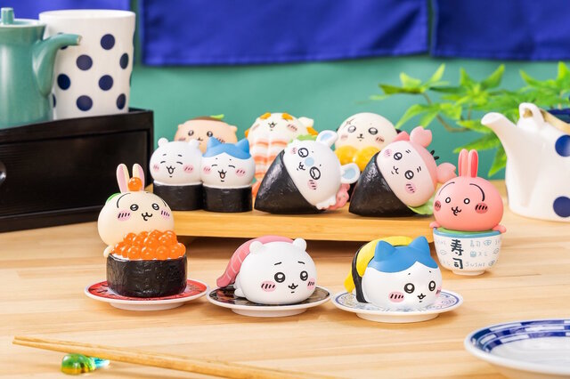 中トロの乗ったちいかわ、いくら軍艦に包まれたうさぎ…人気シリーズ「ちいかわ寿司」の新作フィギュアコレクションが可愛すぎる！